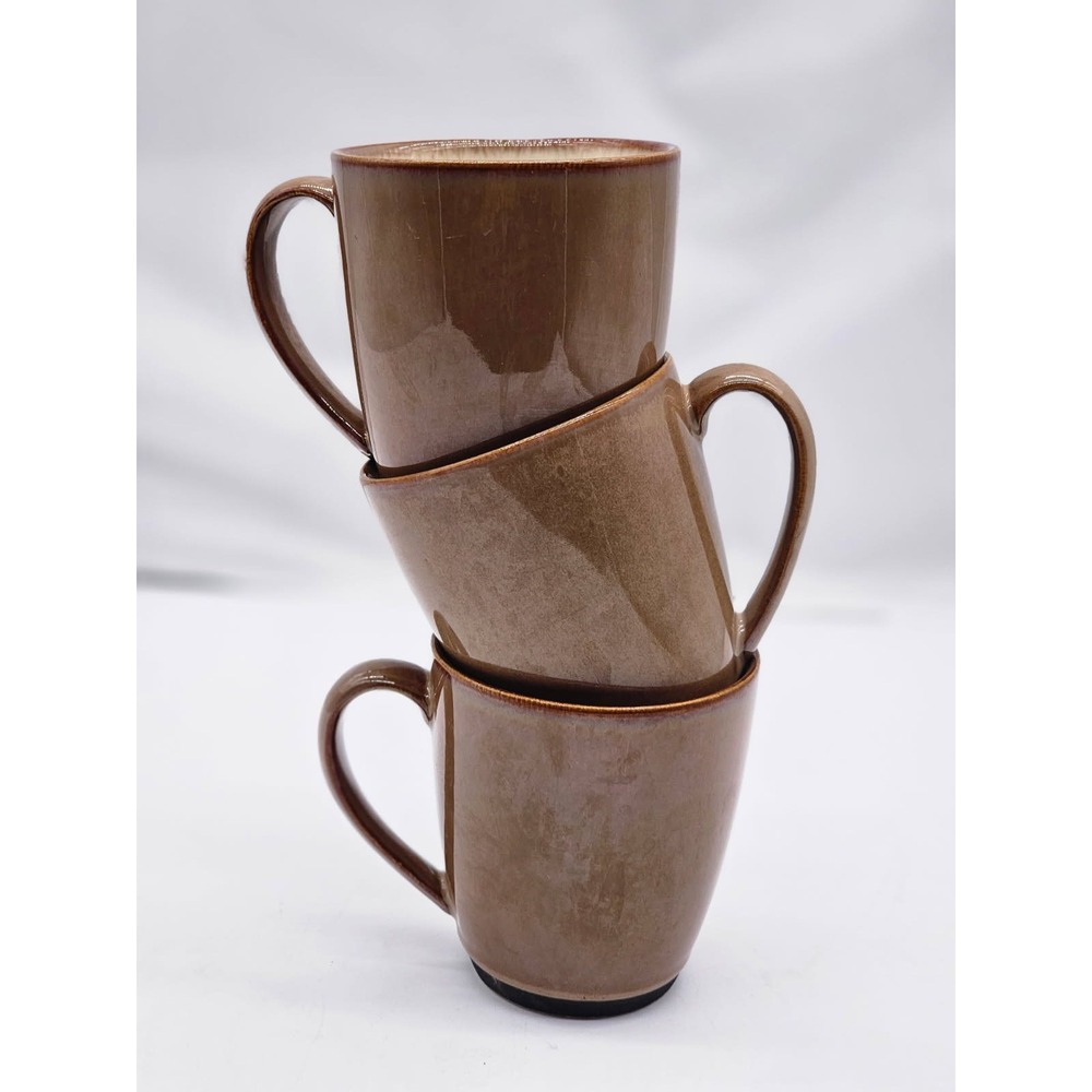 Sango Coffee Mugs Unisex Set of 3 Brown Earthy Glaze Stoneware